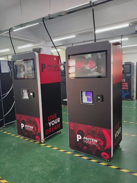 Distributori Protein Dose multipli durante la produzione
